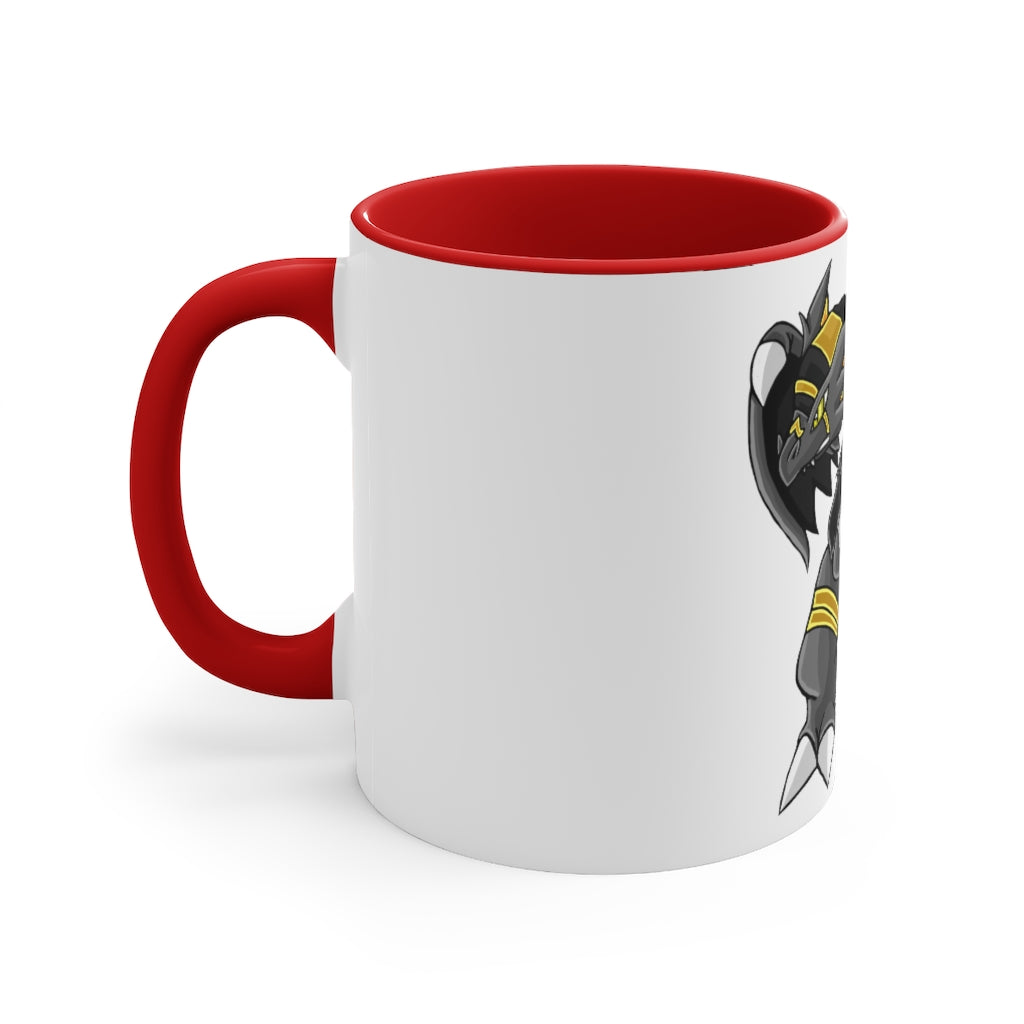 Argon Accent Coffee Mug, 11oz with a white exterior and colorful interior and handle, showcasing a stylish two-tone design.