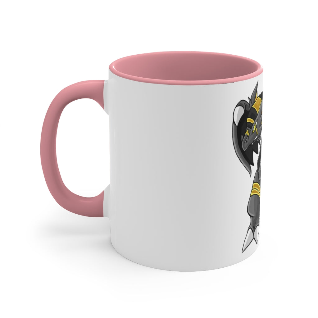 Argon Accent Coffee Mug, 11oz with a white exterior and colorful interior and handle, showcasing a stylish two-tone design.