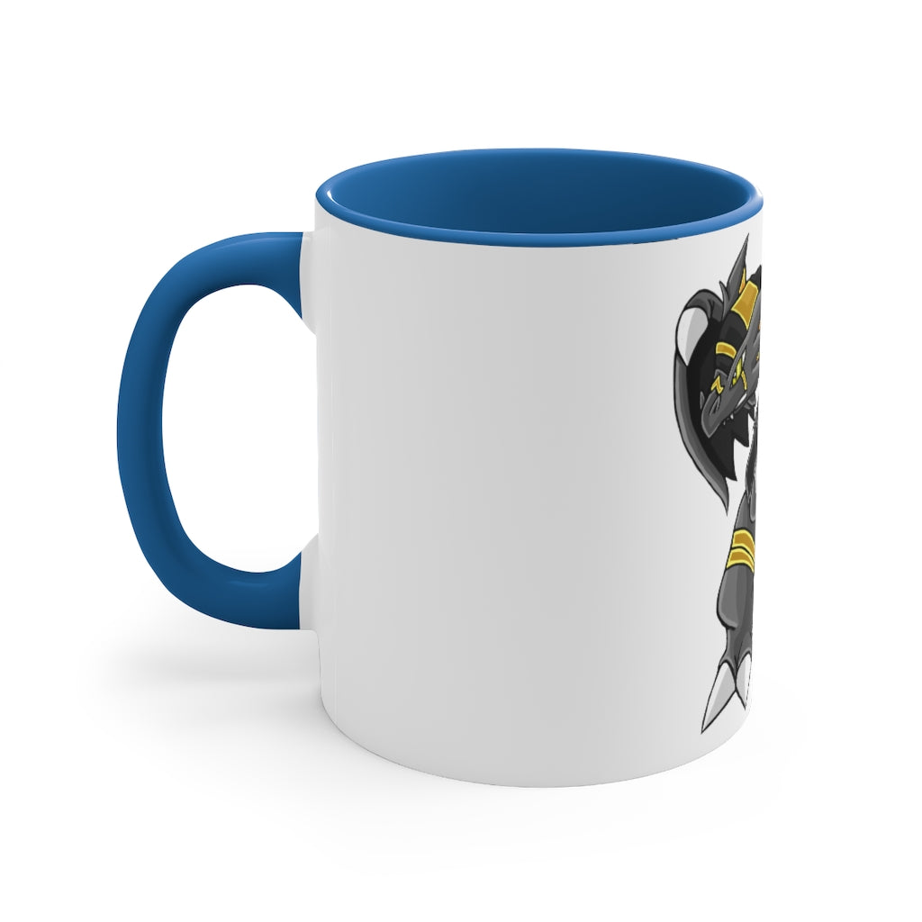 Argon Accent Coffee Mug, 11oz with a white exterior and colorful interior and handle, showcasing a stylish two-tone design.