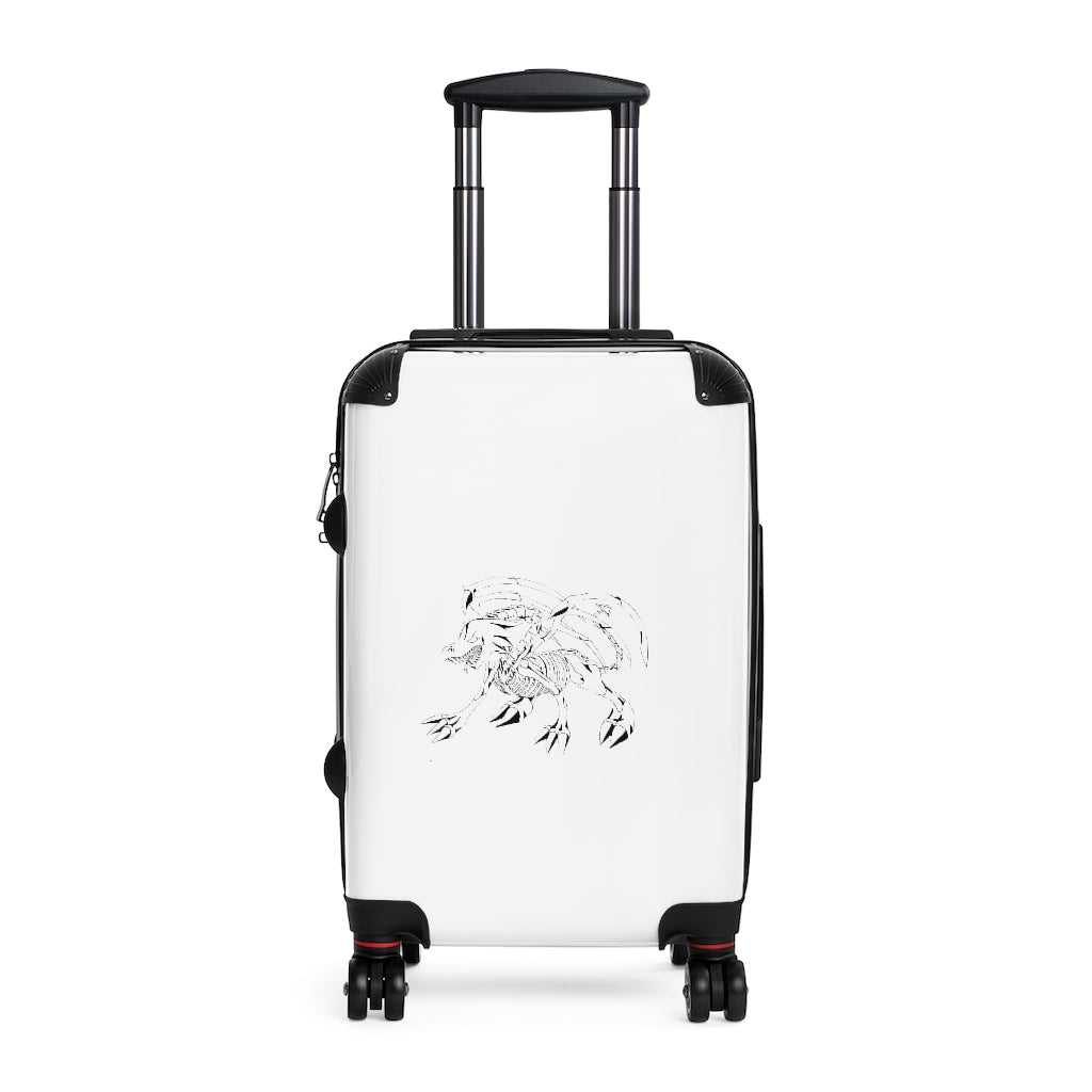 Argon Cabin Suitcase in faux leather with personalized design, showcasing its sleek and modern appearance.