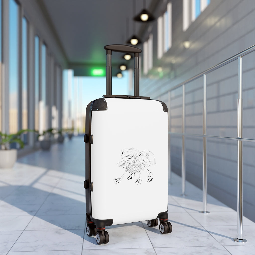 Argon Cabin Suitcase in faux leather with personalized design, showcasing its sleek and modern appearance.