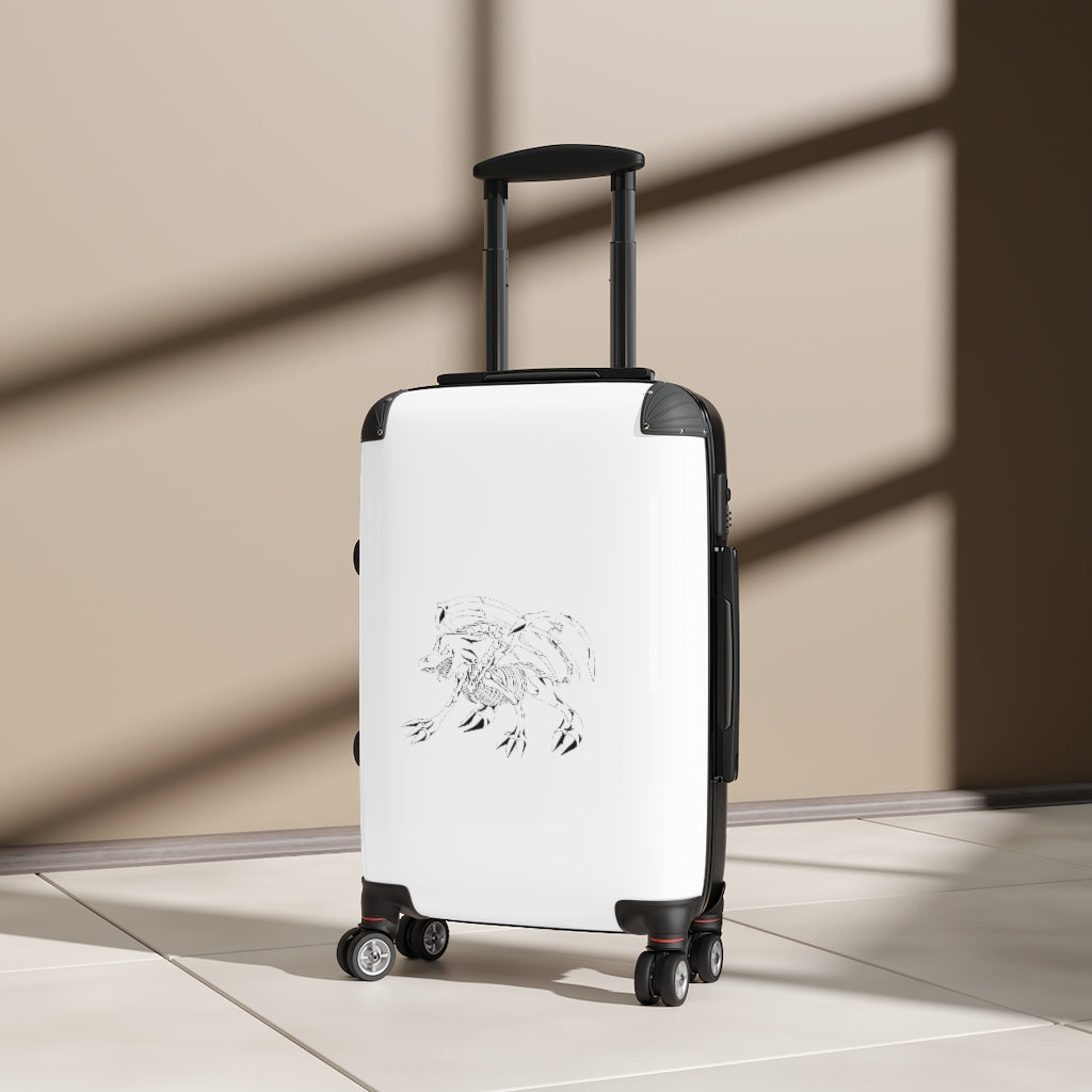 Argon Cabin Suitcase in faux leather with personalized design, showcasing its sleek and modern appearance.