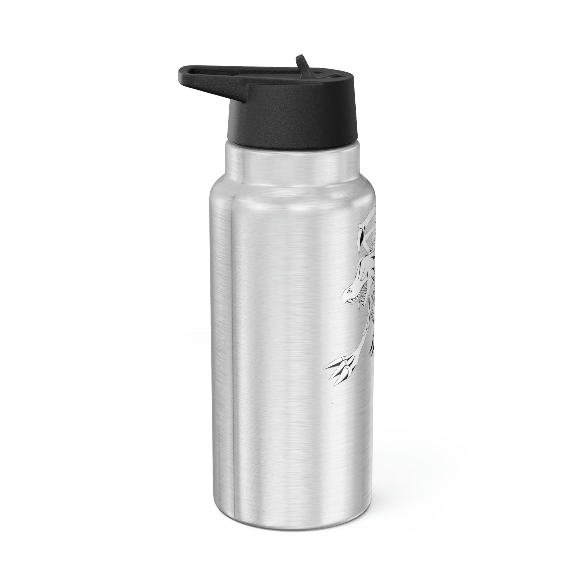 Argon Gator Tumbler in stainless steel with a black cap and straw, showcasing a customizable design.