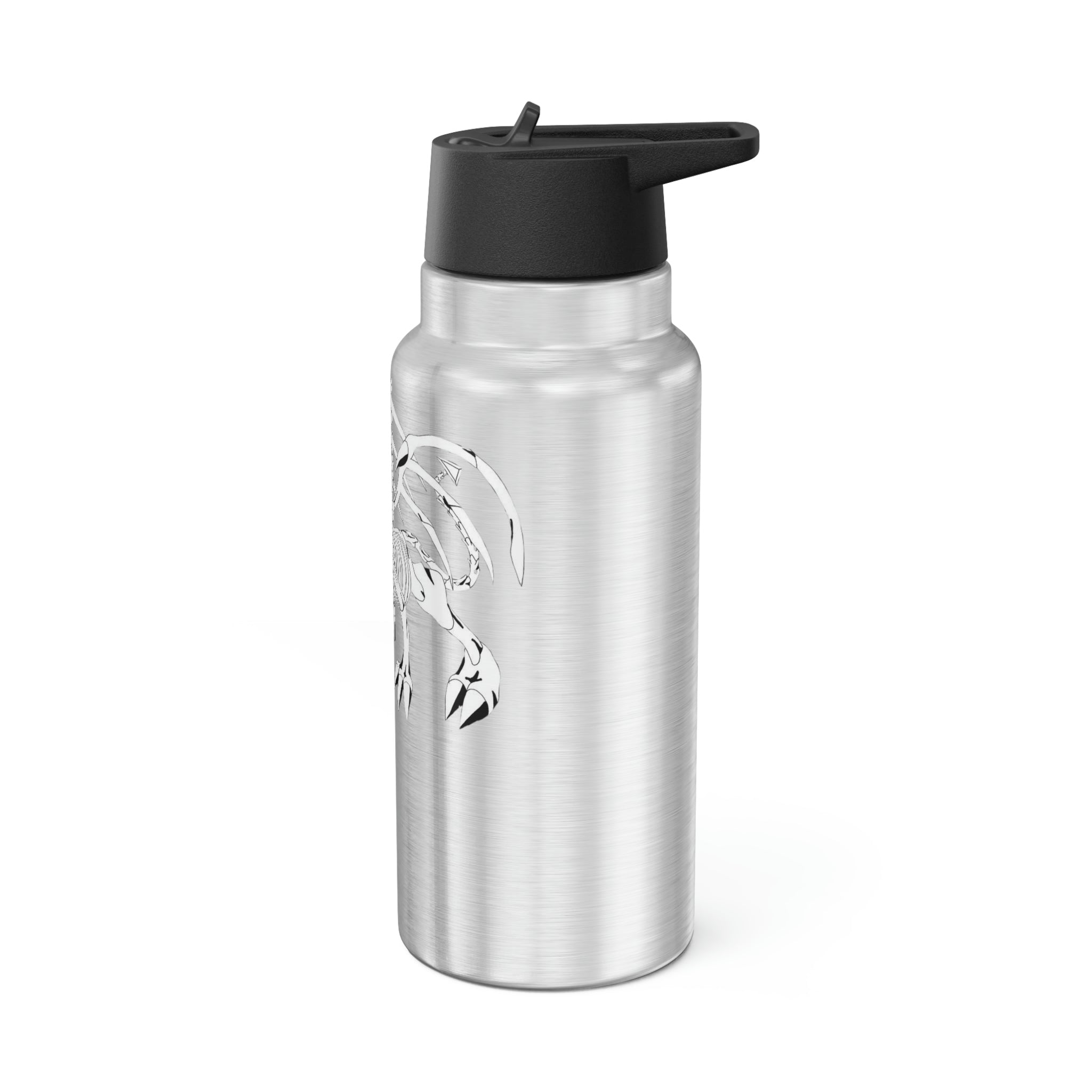 Argon Gator Tumbler in stainless steel with a black cap and straw, showcasing a customizable design.