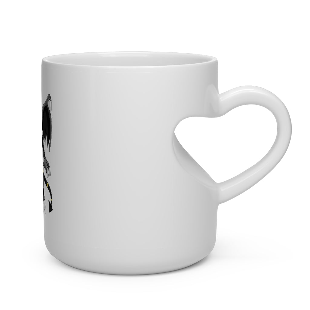 Argon Heart Shape Mug in white ceramic with a heart-shaped handle, perfect for hot beverages.