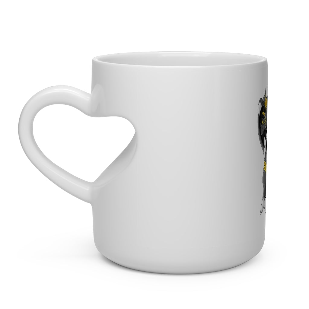 Argon Heart Shape Mug in white ceramic with a heart-shaped handle, perfect for hot beverages.