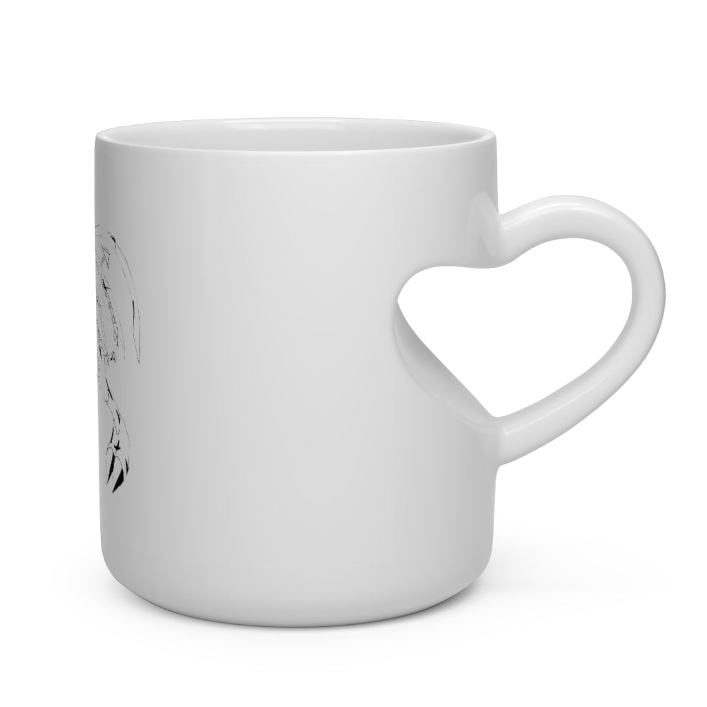 Argon Heart Shape Mug in white ceramic with a heart-shaped handle, perfect for hot beverages.