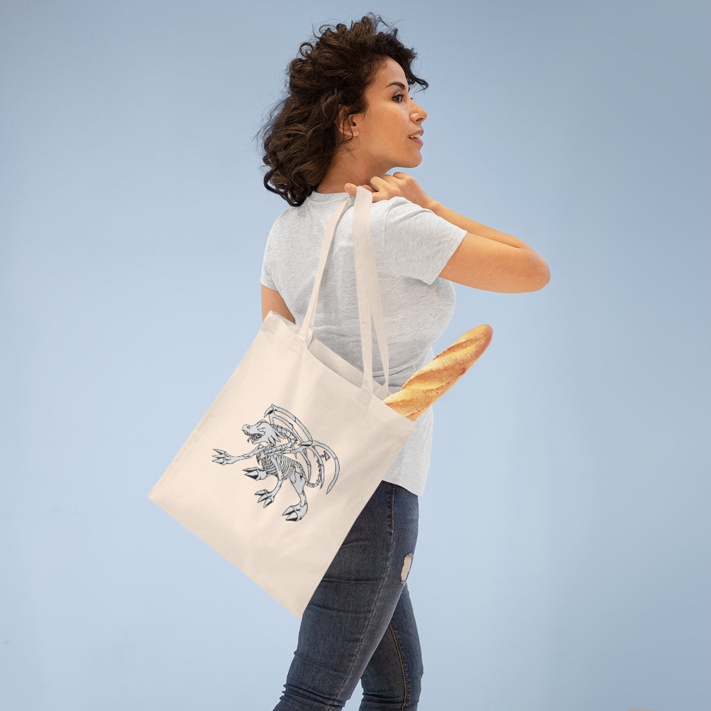 Argon Tote Bag made of 100% cotton, featuring long handles and cross stitching for added stability, available in multiple colors.