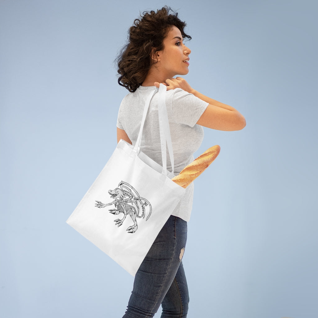 Argon Tote Bag made of 100% cotton, featuring long handles and cross stitching for added stability, available in multiple colors.