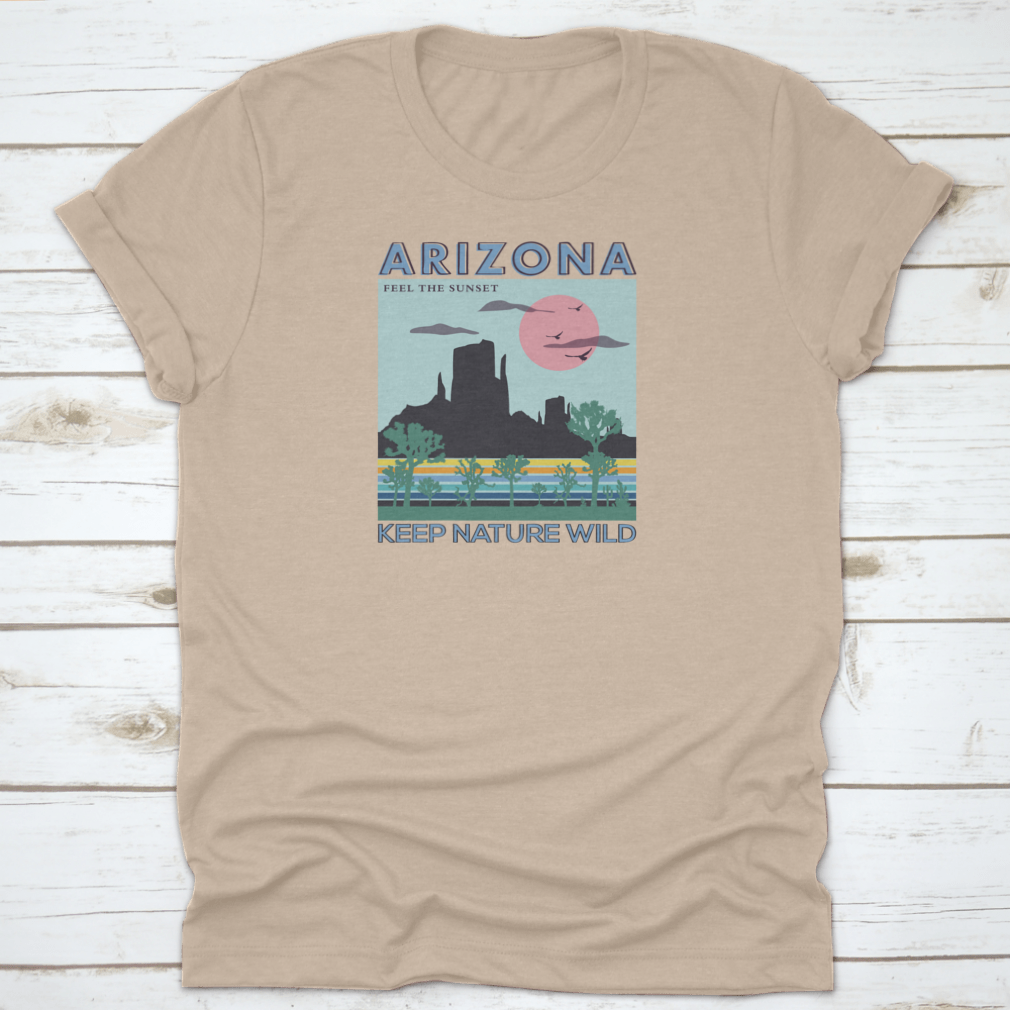 Arizona Desert Modern Art Graphic Print featuring the text 'Keep Nature Wild', showcasing a beautiful desert landscape.