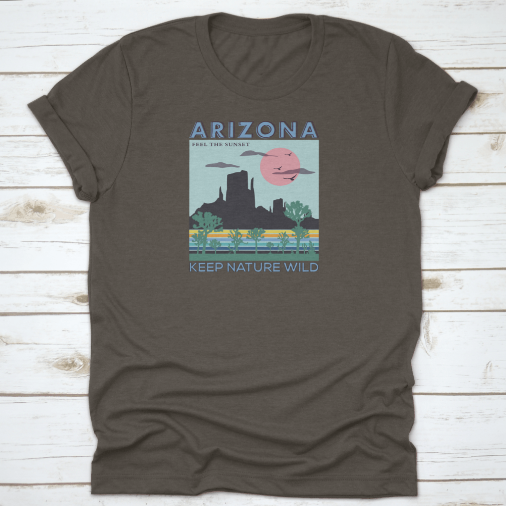 Arizona Desert Modern Art Graphic Print featuring the text 'Keep Nature Wild', showcasing a beautiful desert landscape.