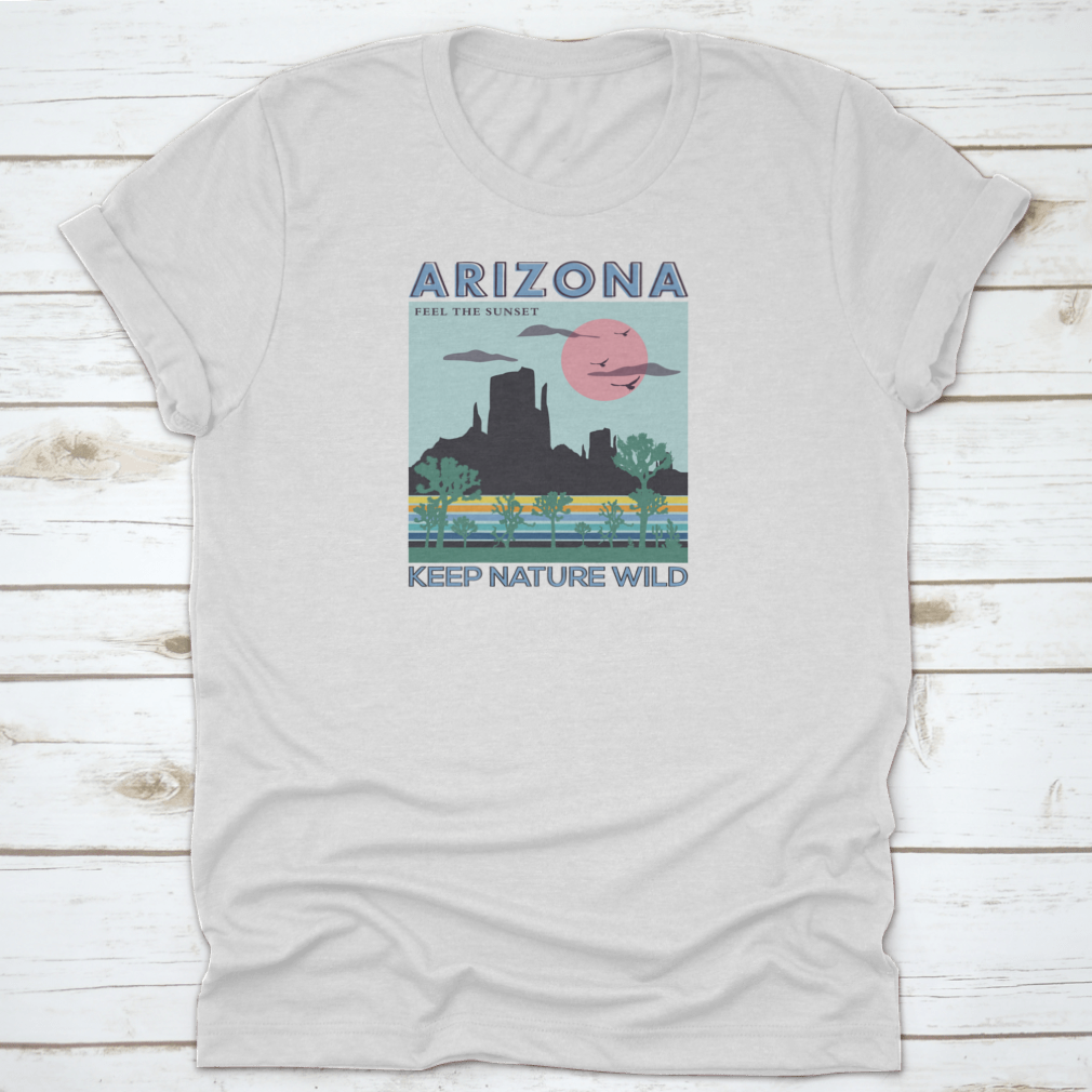 Arizona Desert Modern Art Graphic Print featuring the text 'Keep Nature Wild', showcasing a beautiful desert landscape.