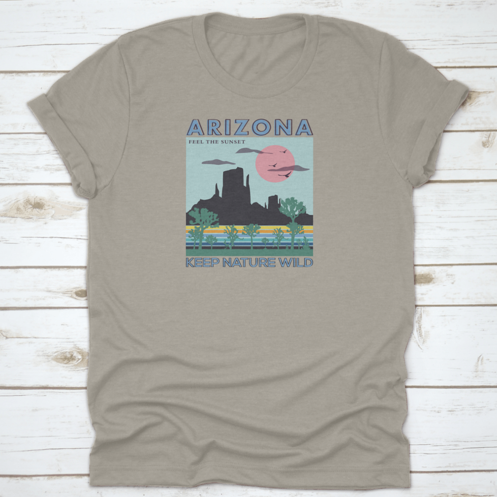 Arizona Desert Modern Art Graphic Print featuring the text 'Keep Nature Wild', showcasing a beautiful desert landscape.