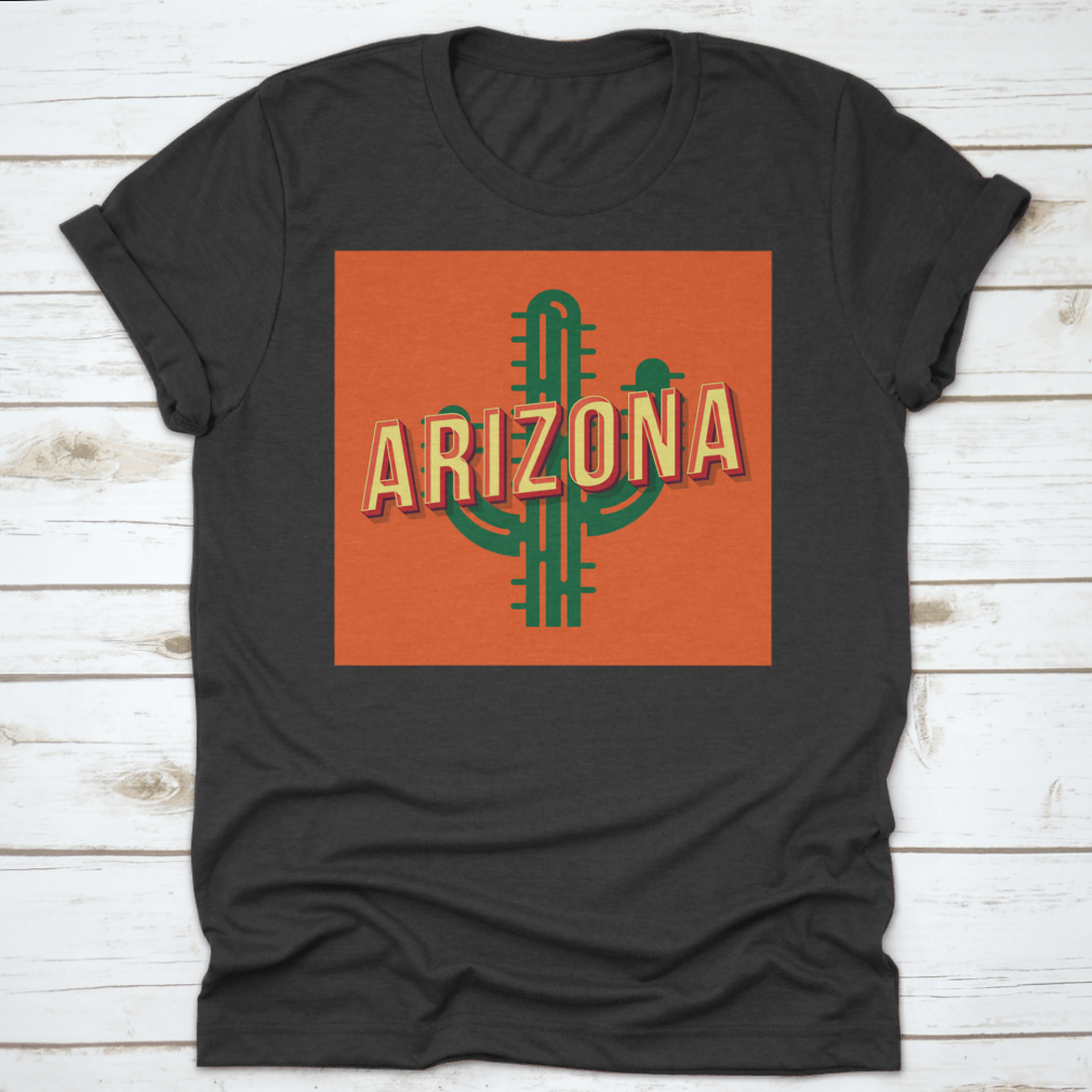 Arizona Old School Vintage shirt featuring 3D vector pop art cacti design, showcasing vibrant colors and stylish lettering.