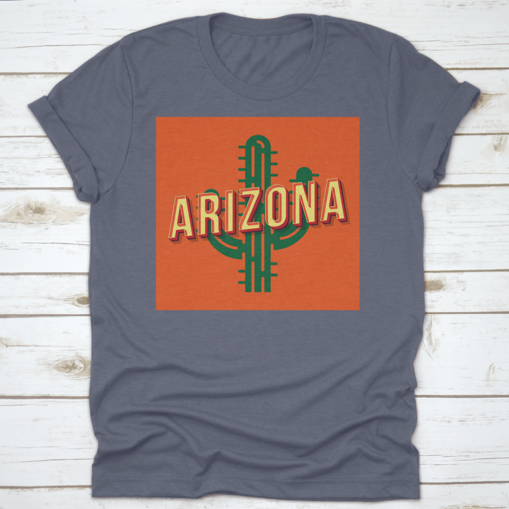 Arizona Old School Vintage shirt featuring 3D vector pop art cacti design, showcasing vibrant colors and stylish lettering.