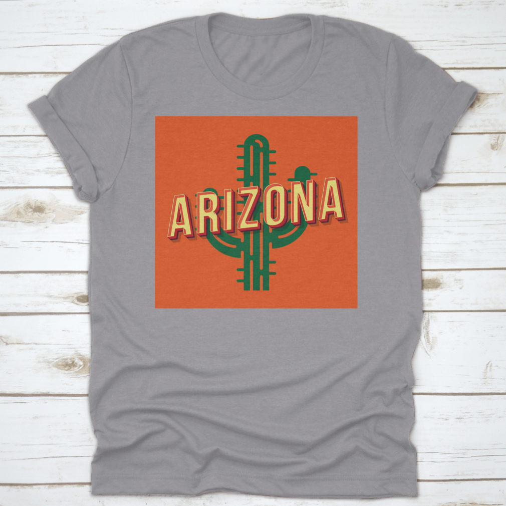 Arizona Old School Vintage shirt featuring 3D vector pop art cacti design, showcasing vibrant colors and stylish lettering.