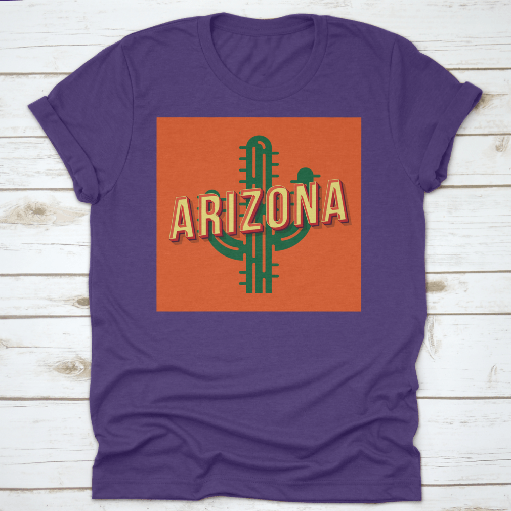 Arizona Old School Vintage shirt featuring 3D vector pop art cacti design, showcasing vibrant colors and stylish lettering.