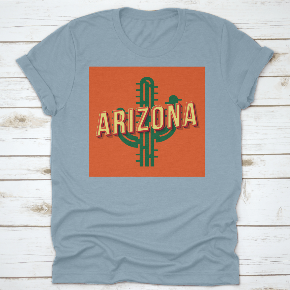 Arizona Old School Vintage shirt featuring 3D vector pop art cacti design, showcasing vibrant colors and stylish lettering.