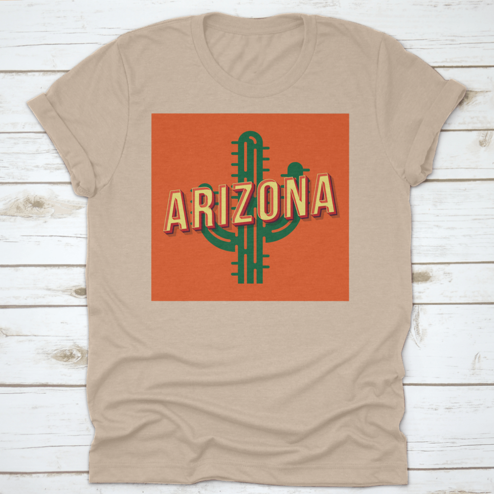 Arizona Old School Vintage shirt featuring 3D vector pop art cacti design, showcasing vibrant colors and stylish lettering.