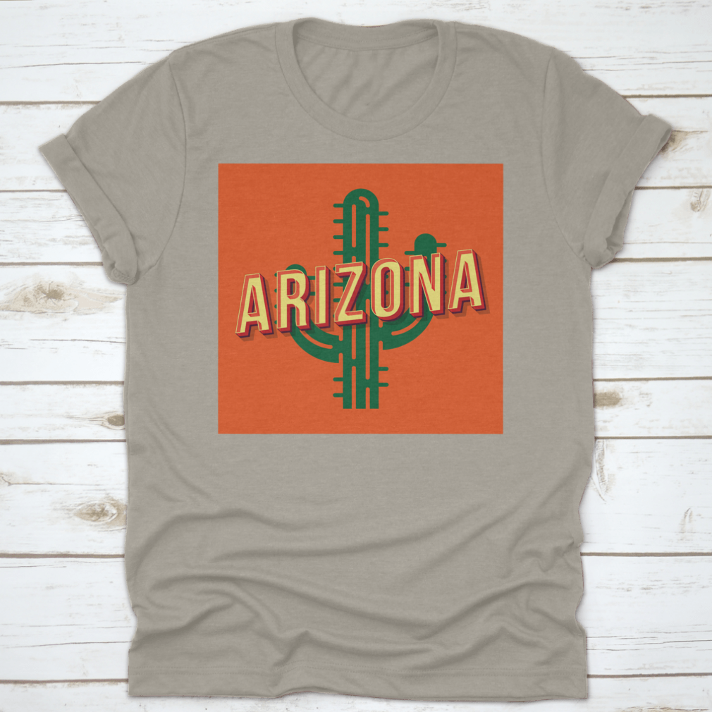 Arizona Old School Vintage shirt featuring 3D vector pop art cacti design, showcasing vibrant colors and stylish lettering.