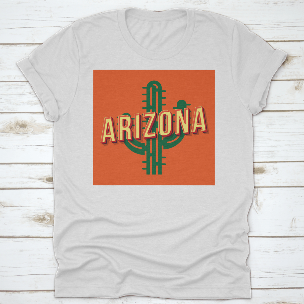 Arizona Old School Vintage shirt featuring 3D vector pop art cacti design, showcasing vibrant colors and stylish lettering.