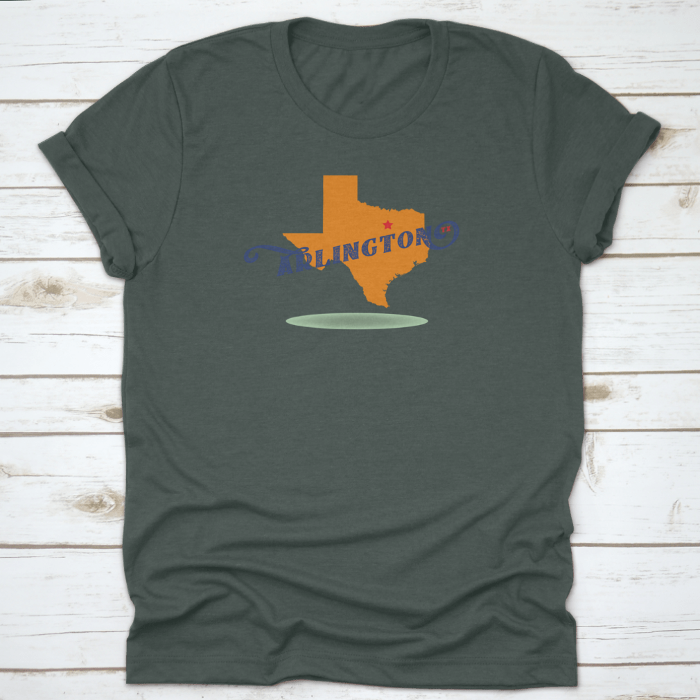 Arlington Texas Map Design Concept Shirt featuring a unique map graphic on a comfortable cotton fabric.