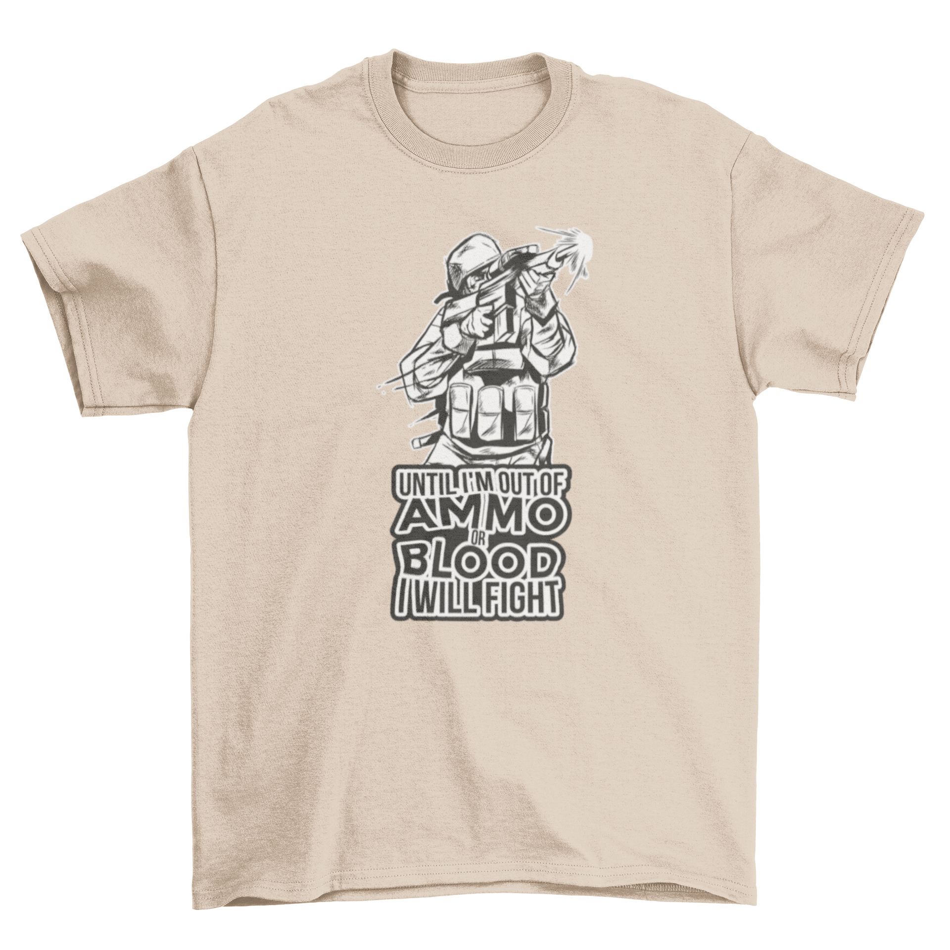 Armor Quote T-Shirt featuring a soldier illustration and impactful text, perfect for military enthusiasts.