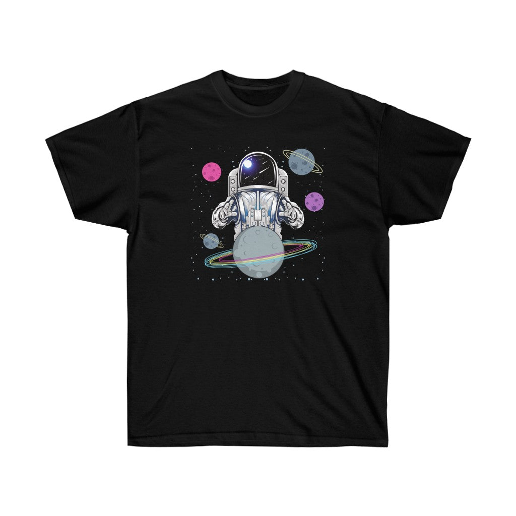 Astronaut in Space Graphic T-Shirt featuring a vibrant astronaut design on a soft fabric, suitable for casual wear.