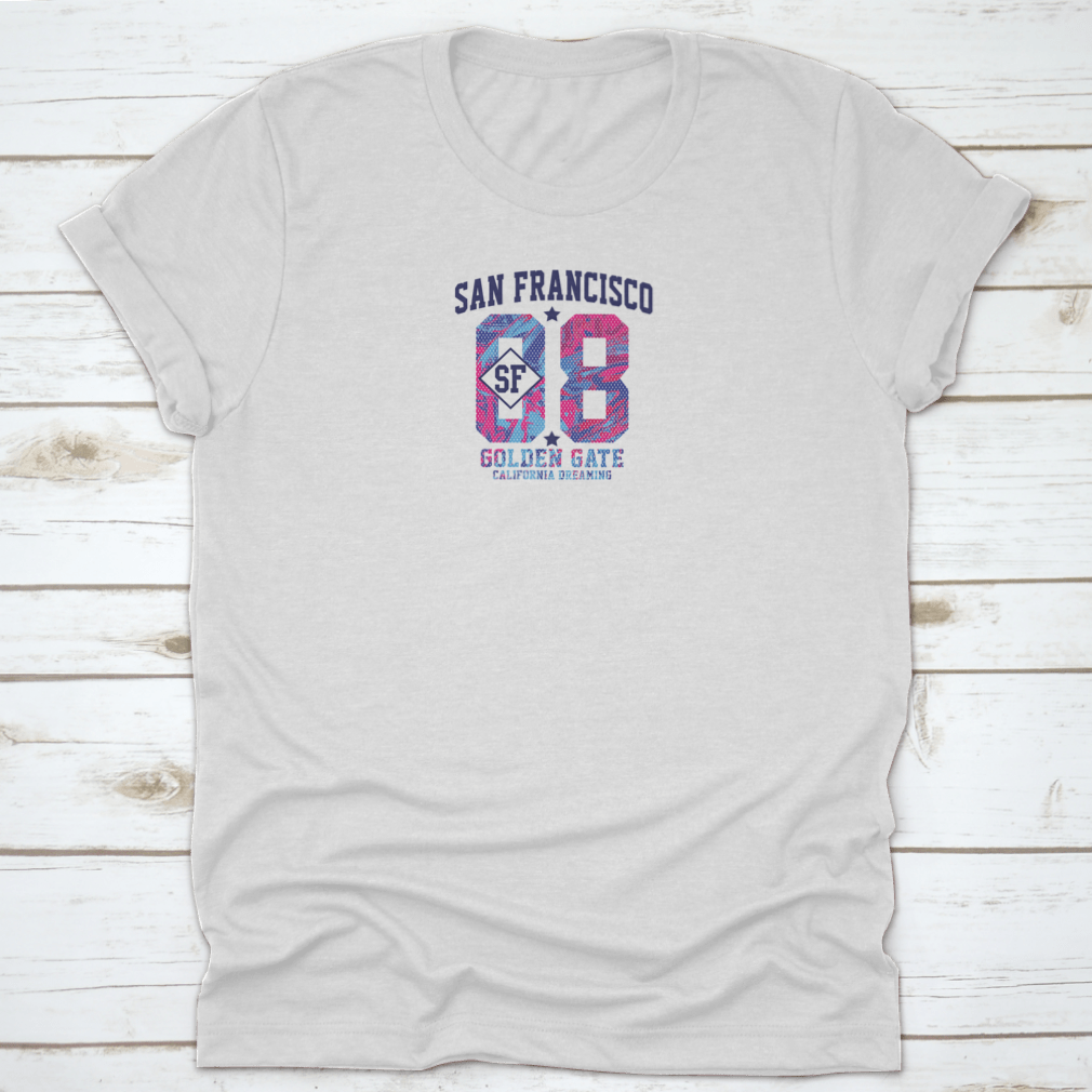 Athletic Sport California Typography T-Shirt featuring a stylish graphic design, made from 100% cotton for comfort.