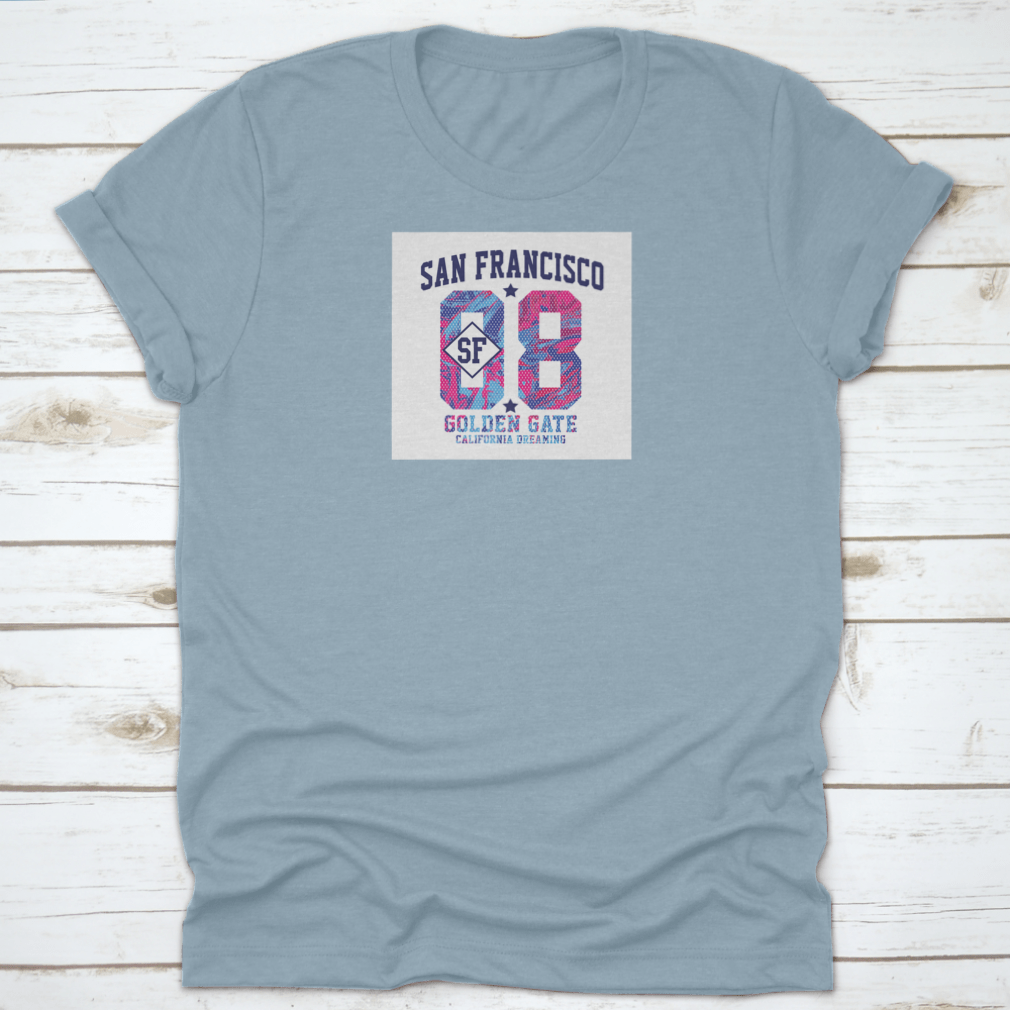 Athletic Sport California Typography T-Shirt featuring a stylish graphic design, made from 100% cotton for comfort.