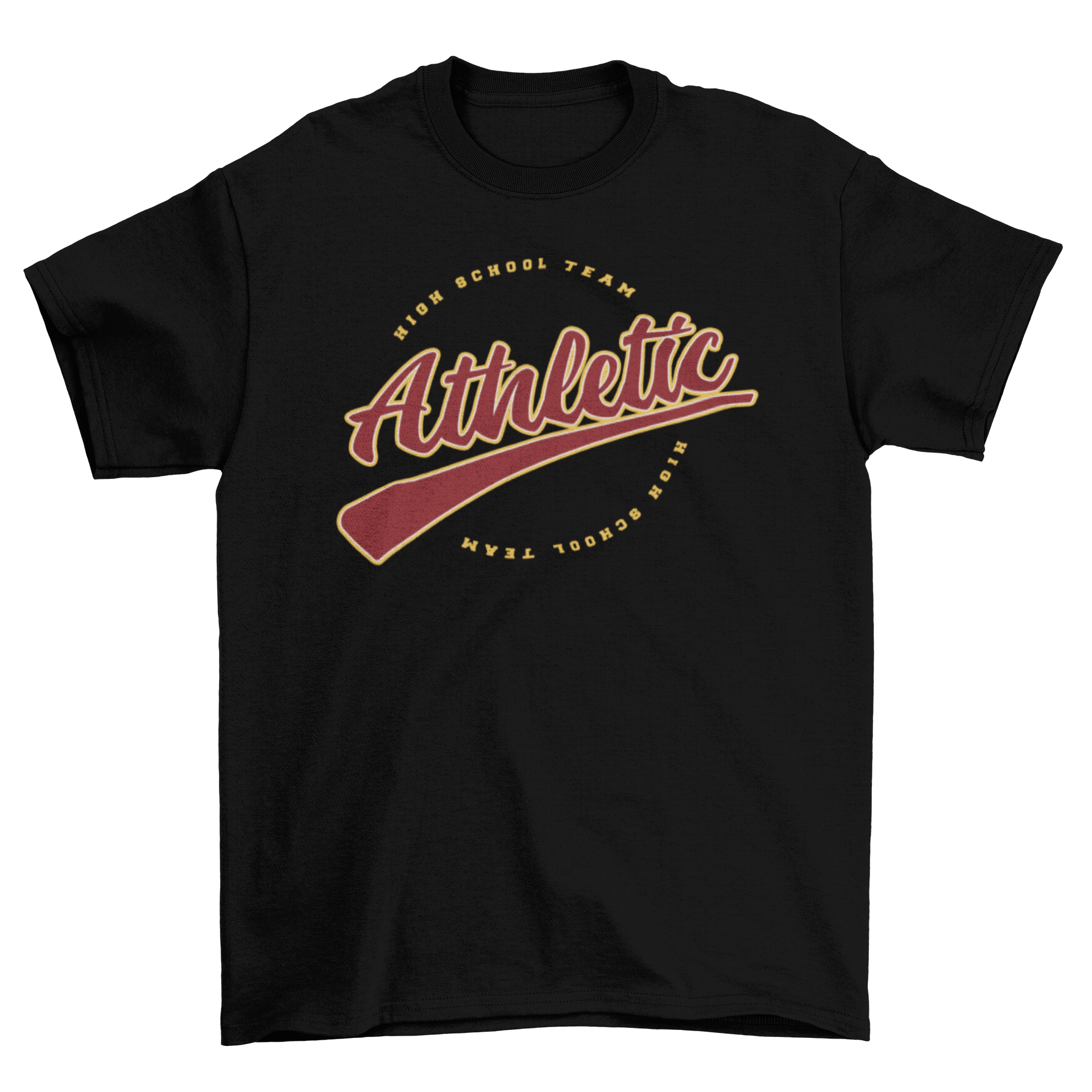 Vintage athletic sports high school team t-shirt featuring the quote 'Athletic, high school team' in stylish typography.