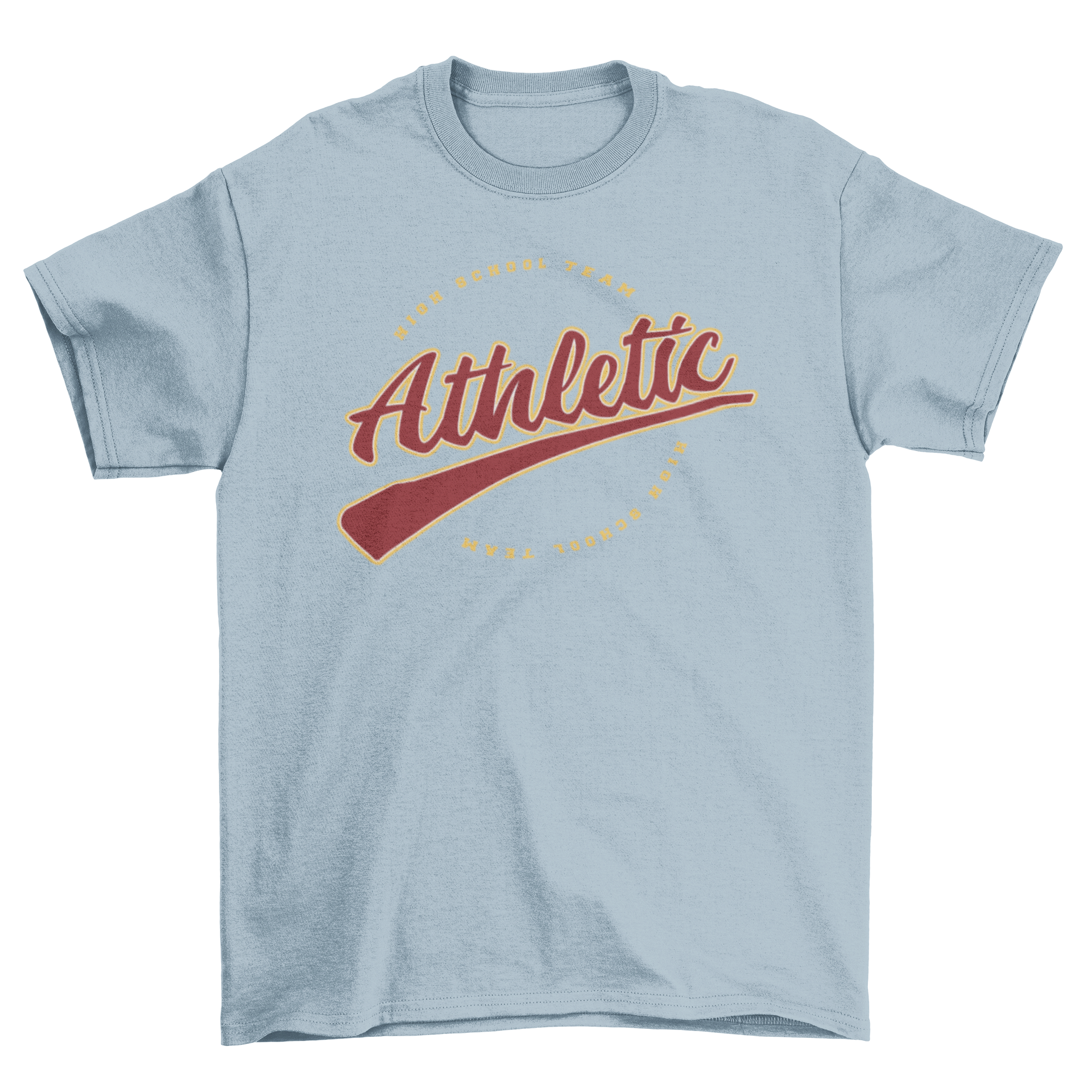 Vintage athletic sports high school team t-shirt featuring the quote 'Athletic, high school team' in stylish typography.