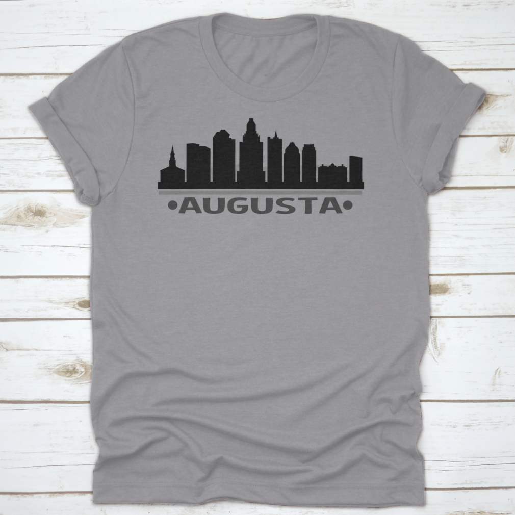 Augusta Skyline Silhouette Stamp featuring a trendy city design in vector art style, perfect for fashion enthusiasts.