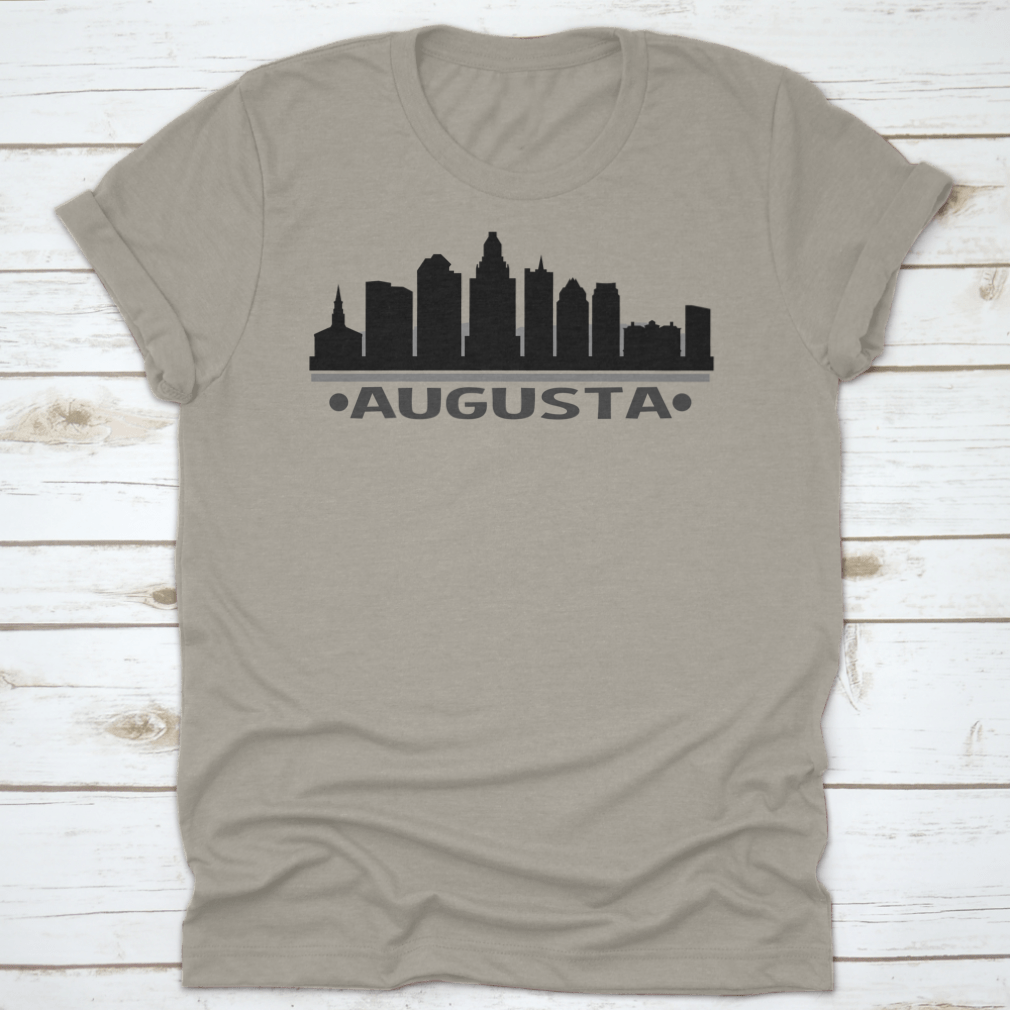 Augusta Skyline Silhouette Stamp featuring a trendy city design in vector art style, perfect for fashion enthusiasts.