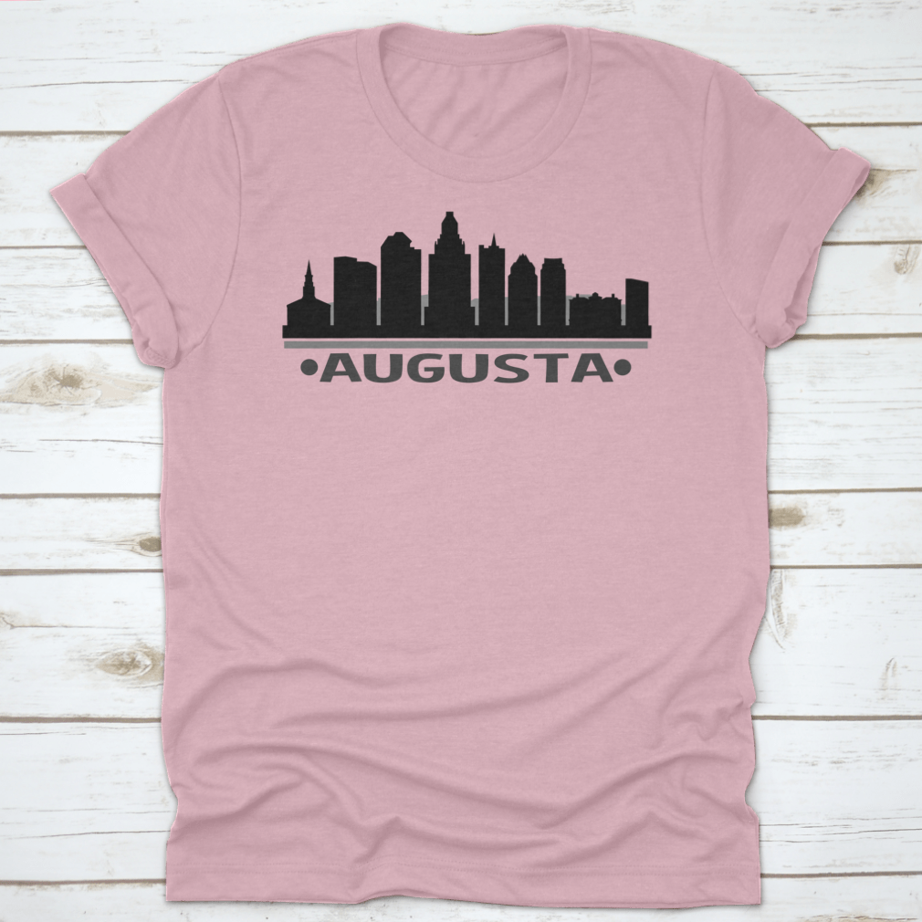 Augusta Skyline Silhouette Stamp featuring a trendy city design in vector art style, perfect for fashion enthusiasts.