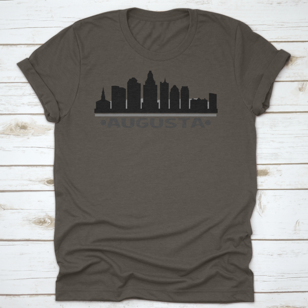 Augusta Skyline Silhouette Stamp featuring a trendy city design in vector art style, perfect for fashion enthusiasts.