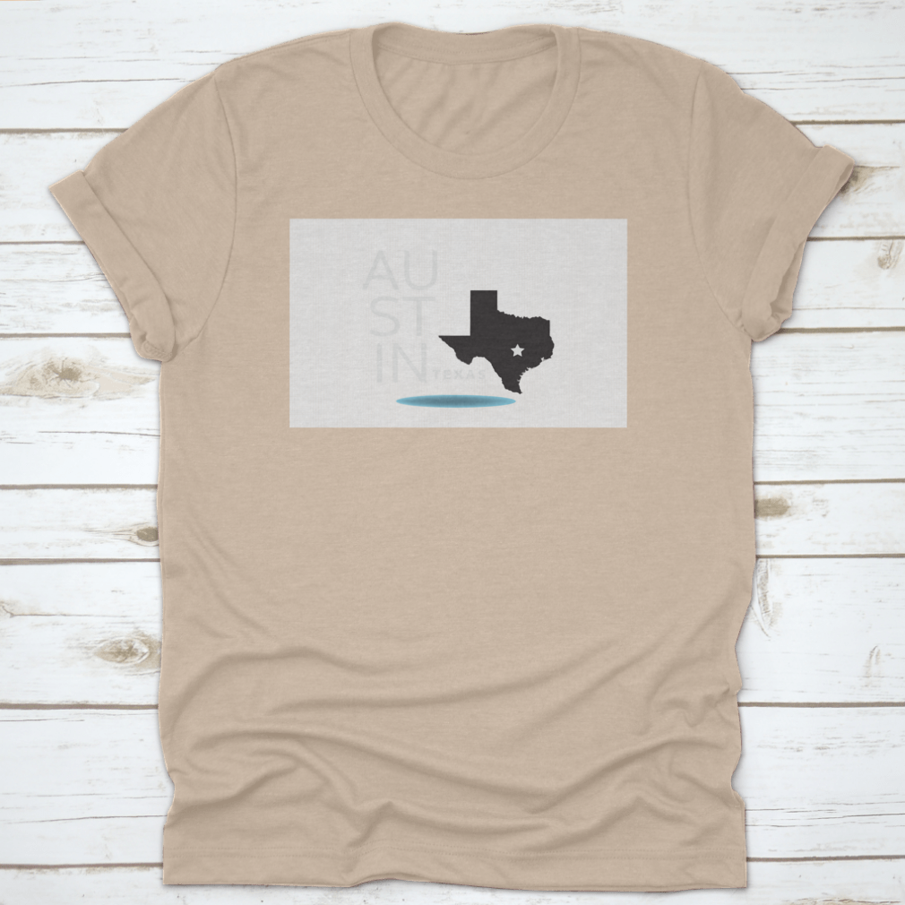 Austin Texas Map T-Shirt featuring a unique logo design, made from 100% cotton for comfort and durability.