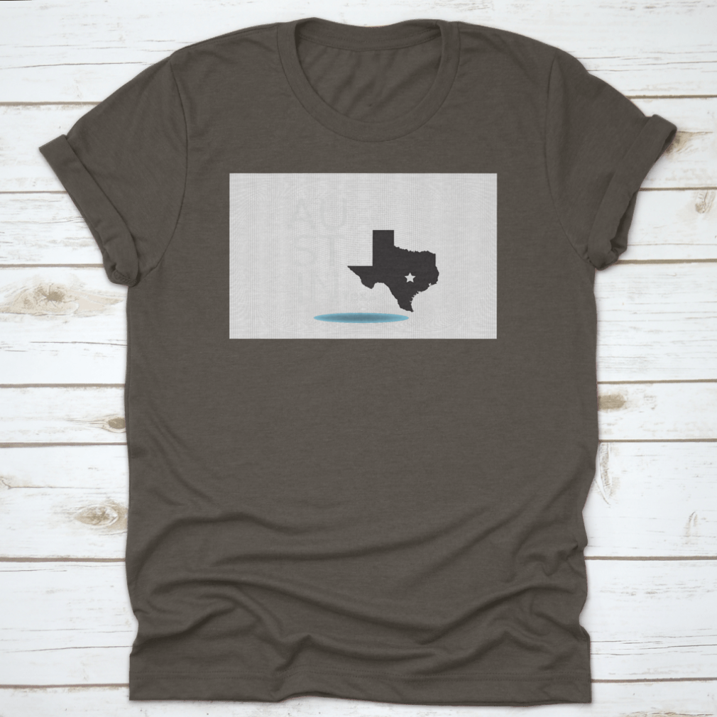 Austin Texas Map T-Shirt featuring a unique logo design, made from 100% cotton for comfort and durability.