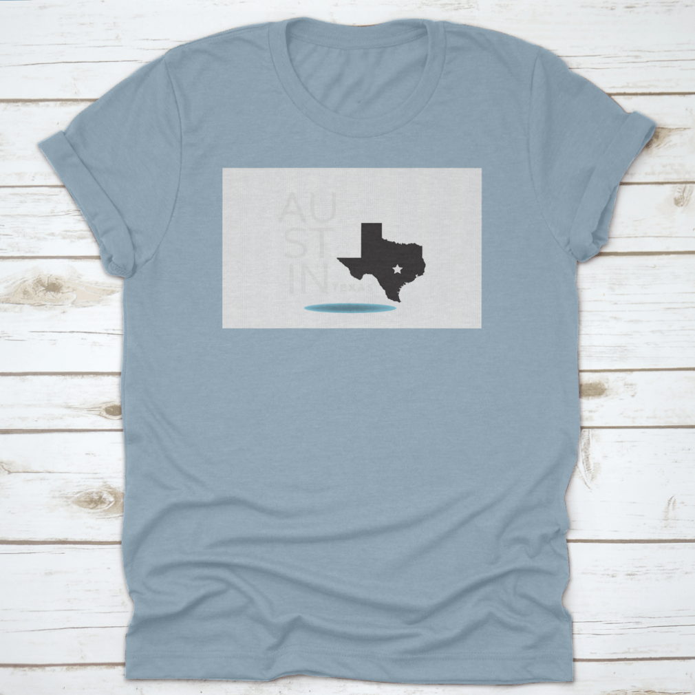 Austin Texas Map T-Shirt featuring a unique logo design, made from 100% cotton for comfort and durability.