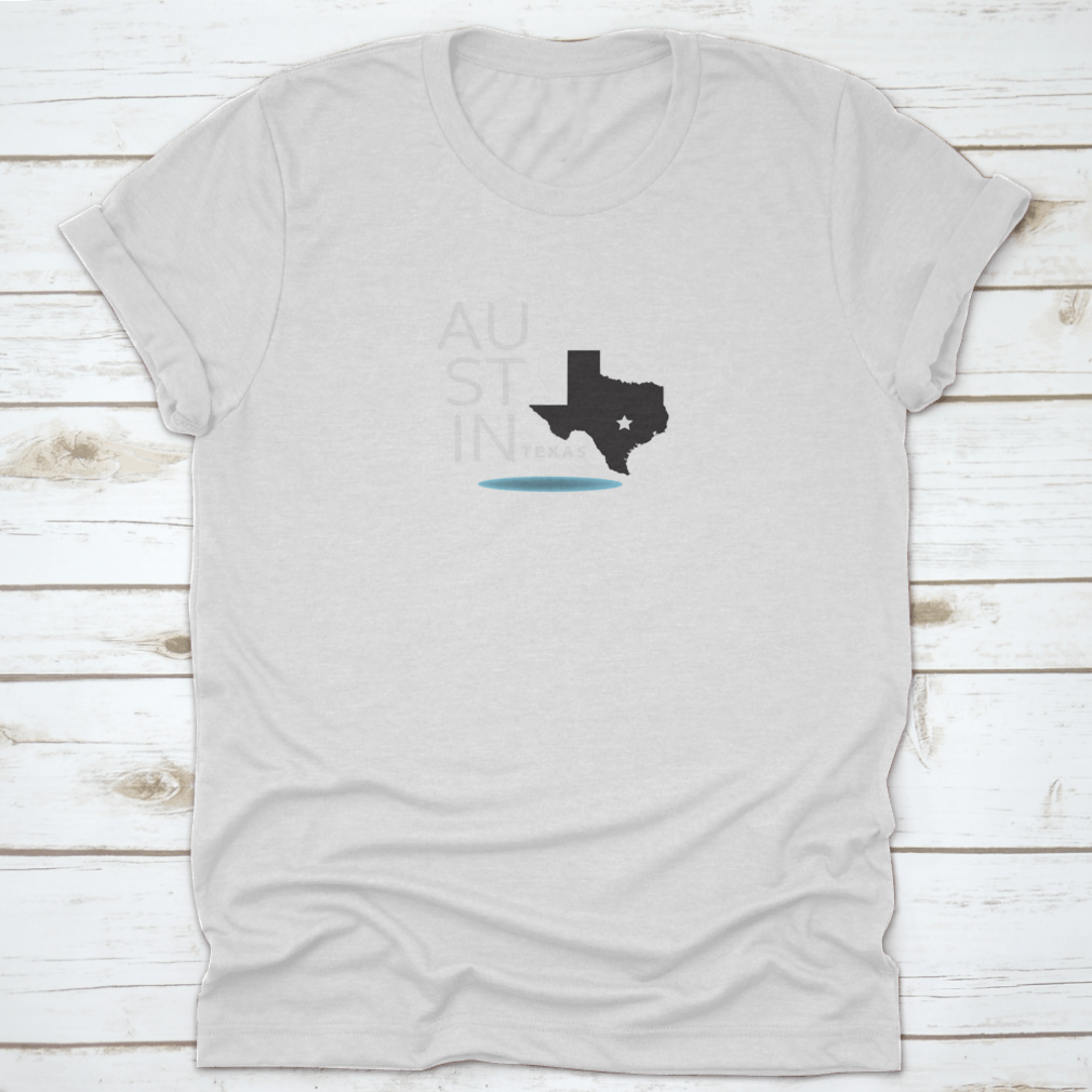 Austin Texas Map T-Shirt featuring a unique logo design, made from 100% cotton for comfort and durability.