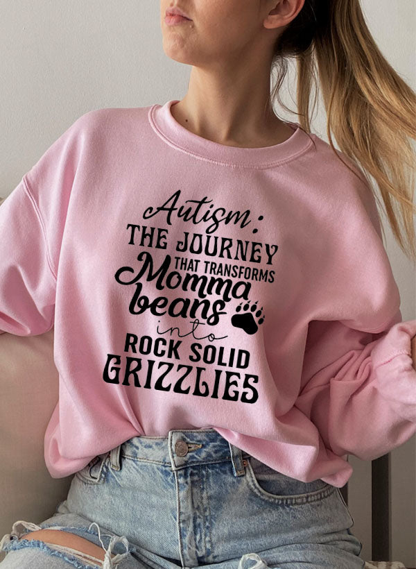 Autism Mama Grizzlies Sweat Shirt featuring a cozy fleece design, perfect for casual wear and expressing individuality.