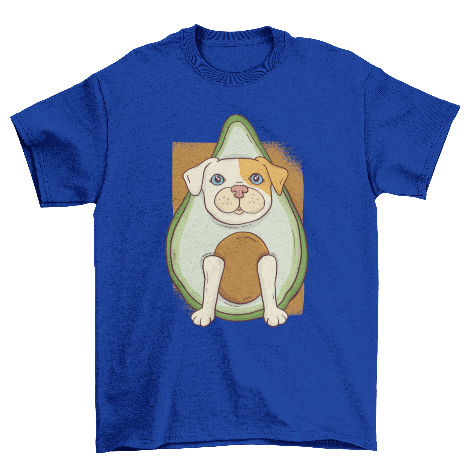 Avocado Dog T-Shirt featuring a cute bulldog in an avocado costume, perfect for stylish pets.