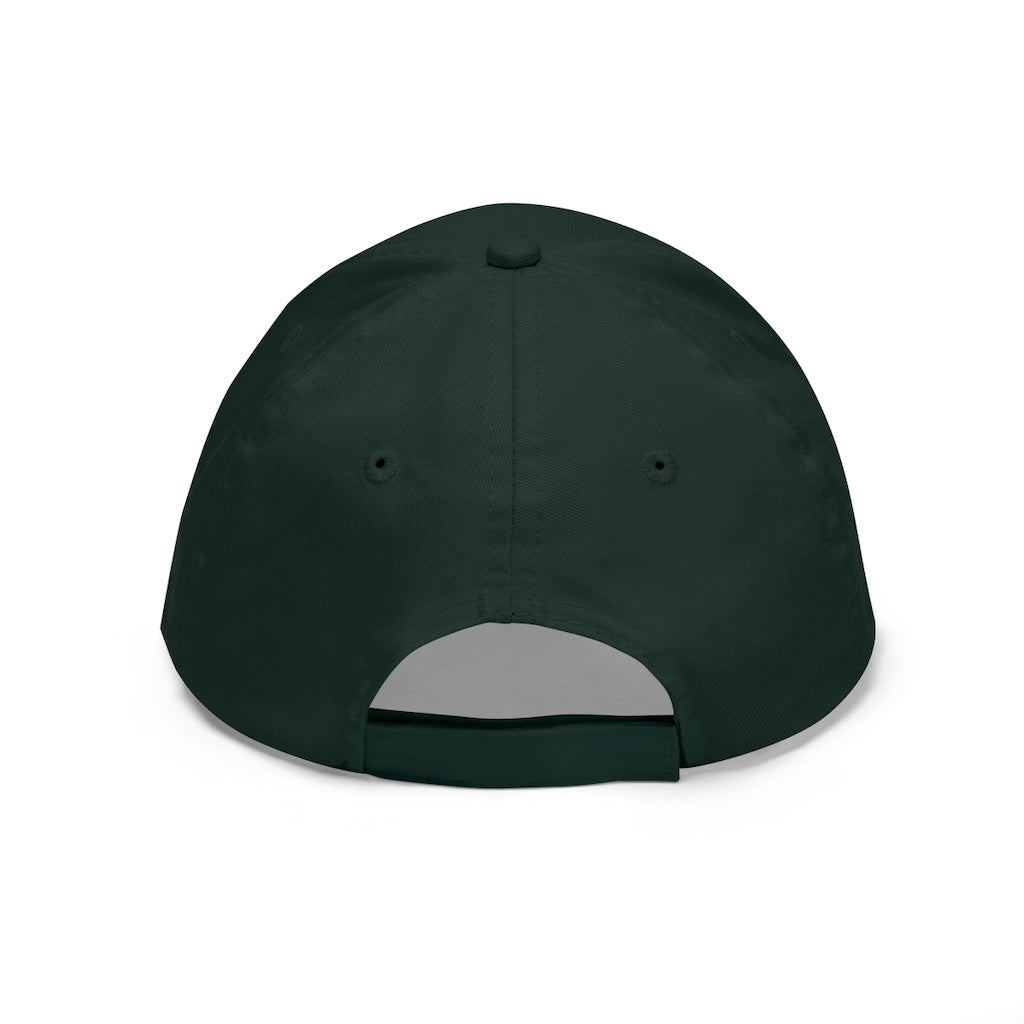 Avocado Unisex Twill Hat featuring a classic 6-panel design and adjustable Velcro closure, made from 100% cotton twill.