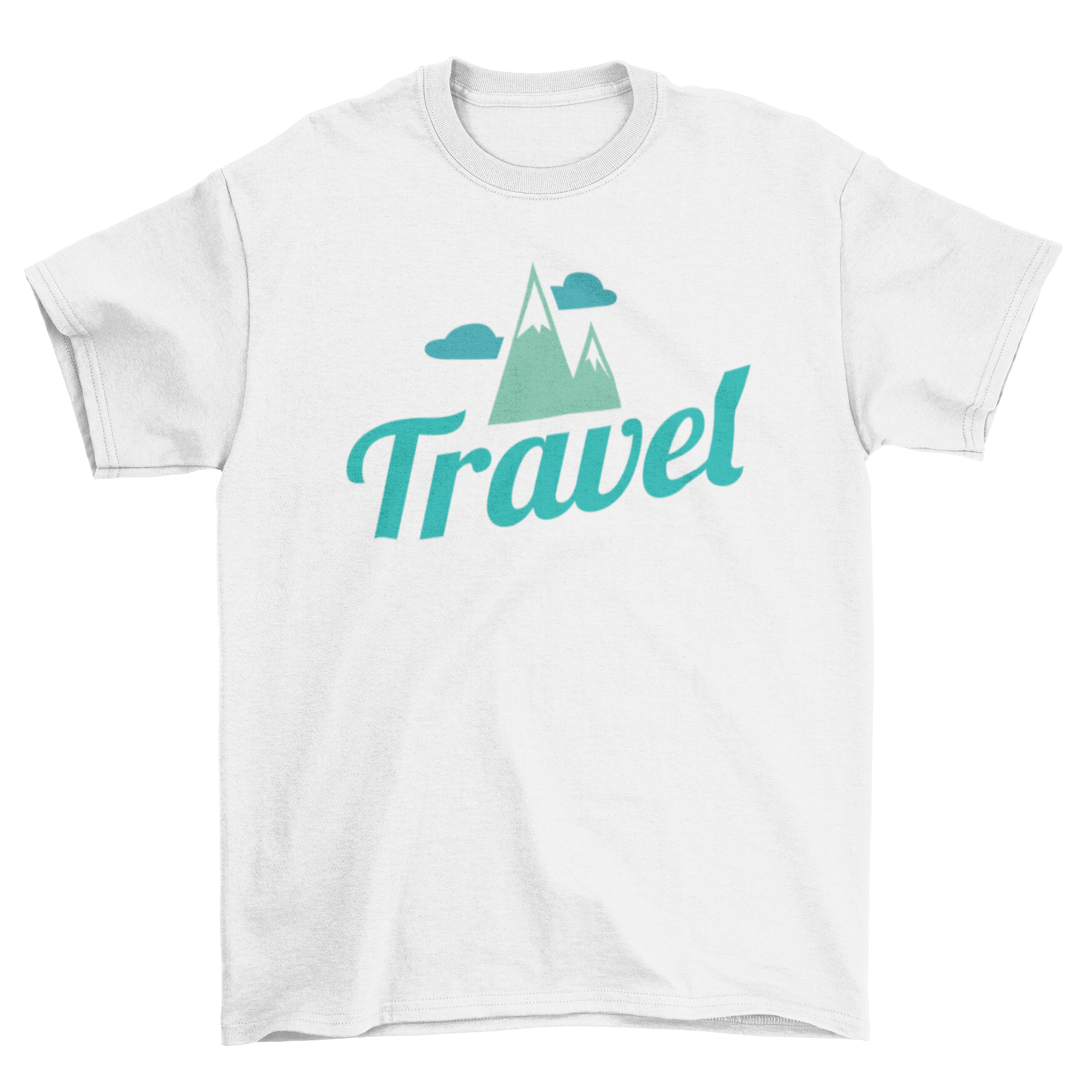 Awesome Fashion Travel Mountain Nature Adventure t-shirt featuring mountain illustrations and the word travel.