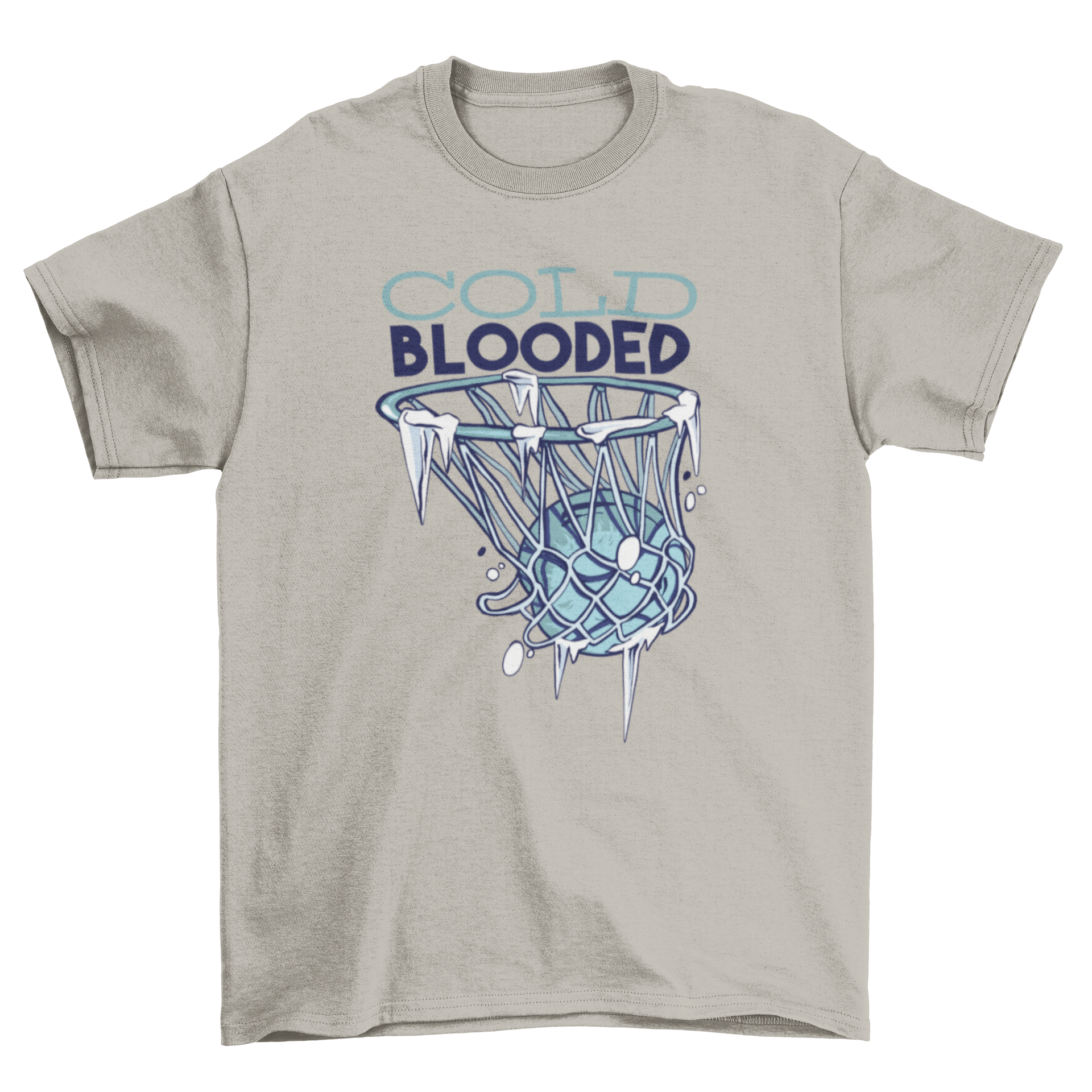 Awesome Cold Blooded Basketball Champion T-shirt featuring a bold design and vibrant colors, perfect for sports enthusiasts.