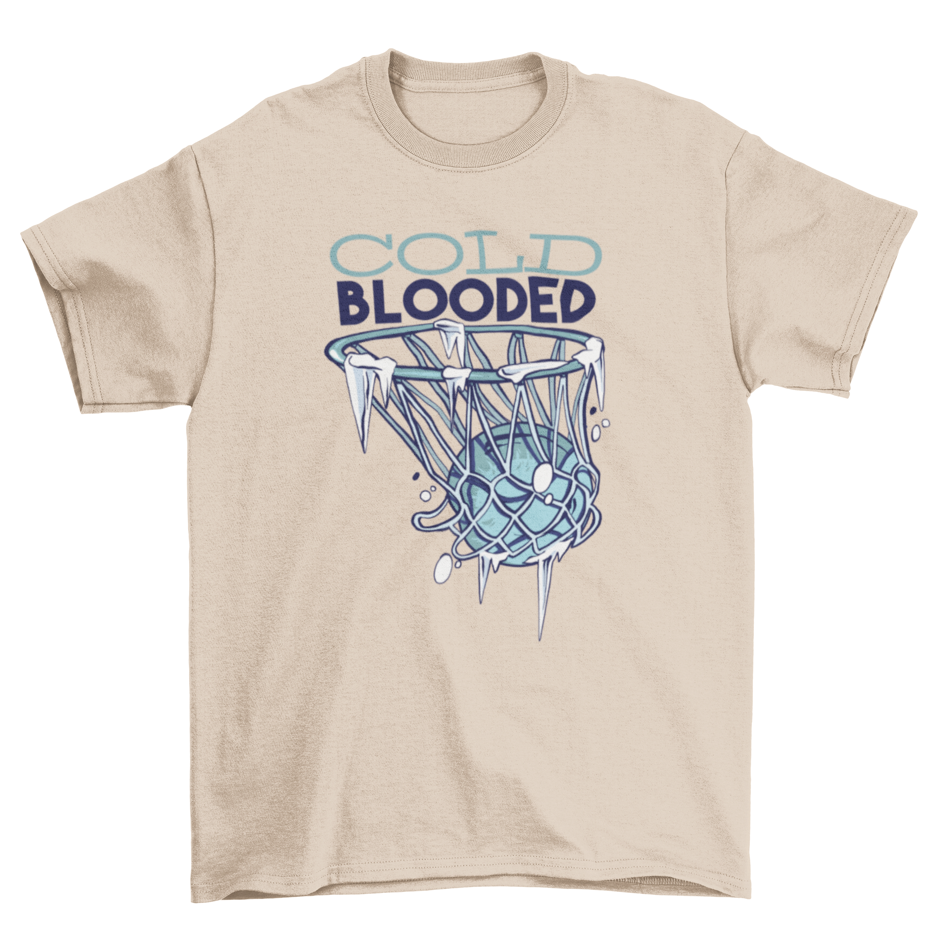 Awesome Cold Blooded Basketball Champion T-shirt featuring a bold design and vibrant colors, perfect for sports enthusiasts.