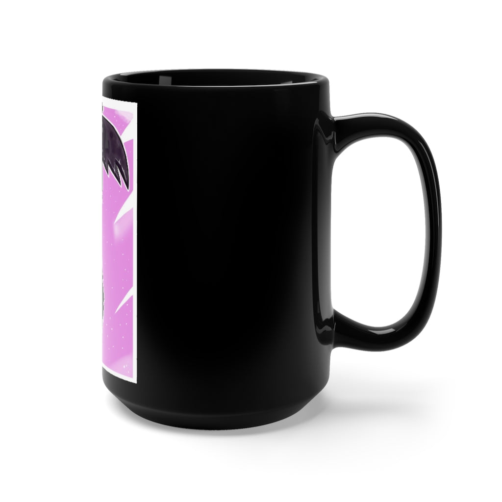 Axe Black Mug 15oz, a stylish black ceramic mug with rounded corners and a comfortable C-handle, perfect for coffee and tea lovers.