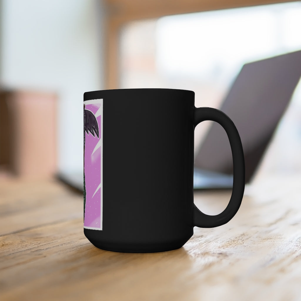 Axe Black Mug 15oz, a stylish black ceramic mug with rounded corners and a comfortable C-handle, perfect for coffee and tea lovers.