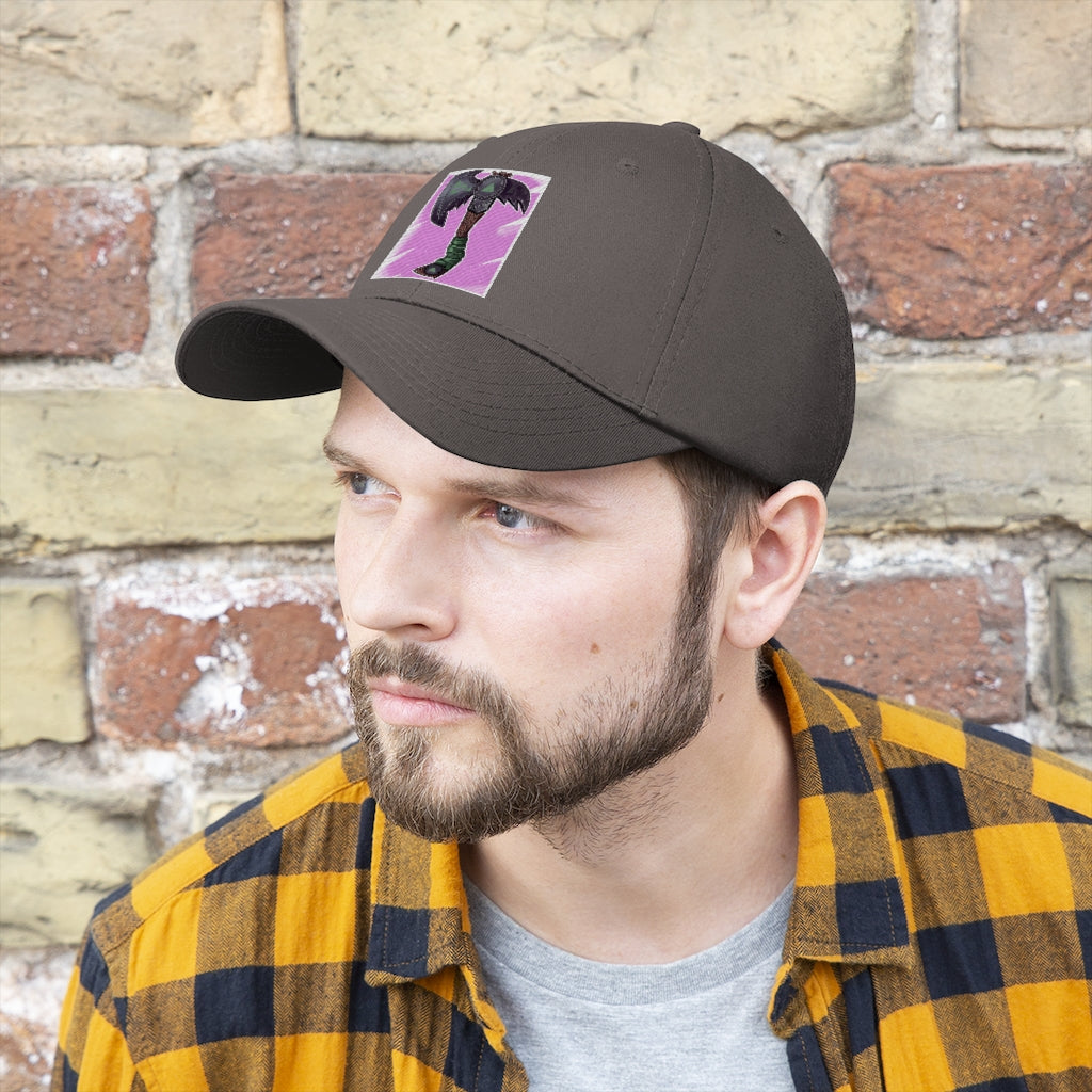 Axe Unisex Twill Hat featuring a classic 6-panel design in durable cotton twill, adjustable Velcro closure for a comfortable fit.