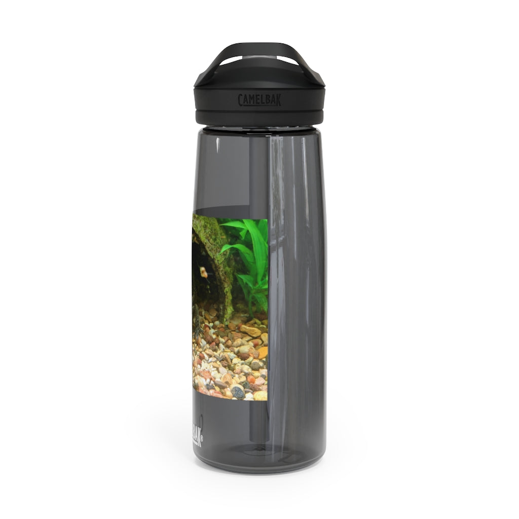 Axolotl CamelBak Eddy® Water Bottle in vibrant colors, showcasing its ergonomic design and spill-proof biting valve.